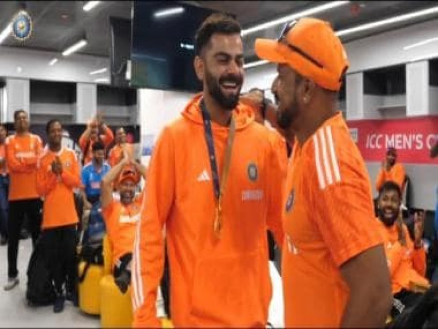 World Cup 2023: Virat Kohli celebrates best fielder medal in his signature style; see video
