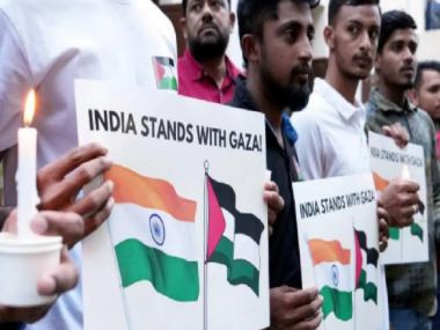 Pro-Palestine protesters form human chain, hold candlelight march in Bengaluru