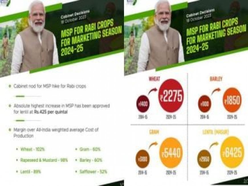 Cabinet approves increase in MSP for all Rabi crops for marketing season 2024-25