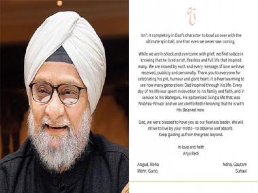 Angad Bedi and Neha Dhupia pen heartfelt note for Bishan Singh Bedi, remember his legacy; see post