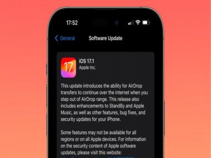 Apple publicly releases iOS 17.1 with improvements to AirDrop, StandBy and major bug fixes