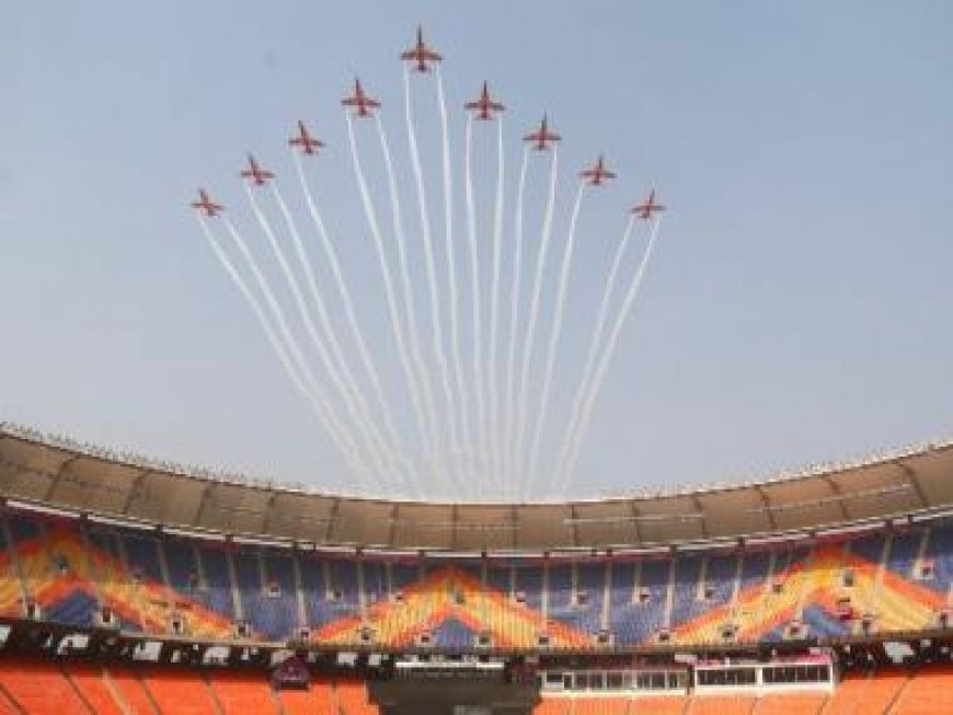World Cup 2023: IAF's Surya Kiran aerobatic team conducts rehearsal ahead of final in Ahmedabad; Watch