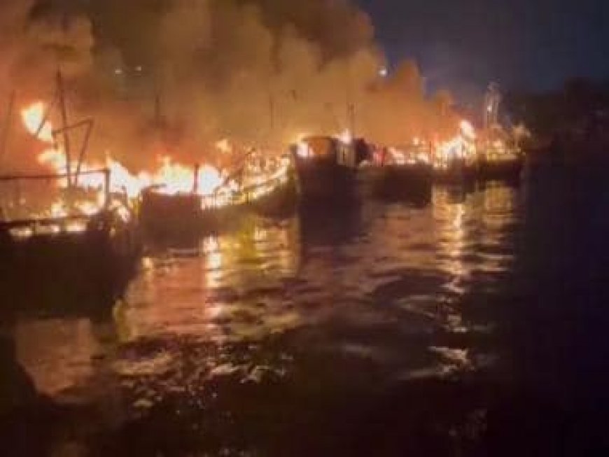 In massive blaze at Visakhapatnam harbour, 35 fishing boats gutted; loss pegged at Rs 30 crore