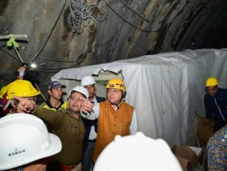 Uttarakhand tunnel collapse: Drilling halted again, CM Dhami to stay overnight at site