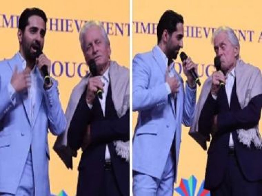 IFFI 2023: Ayushmann Khurrana teaches Hollywood star Michael Douglas Hindi, calls it a 'surreal' moment