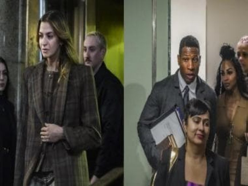 Jonathan Majors’ accuser breaks down on witness stand as footage shows actor shoving her