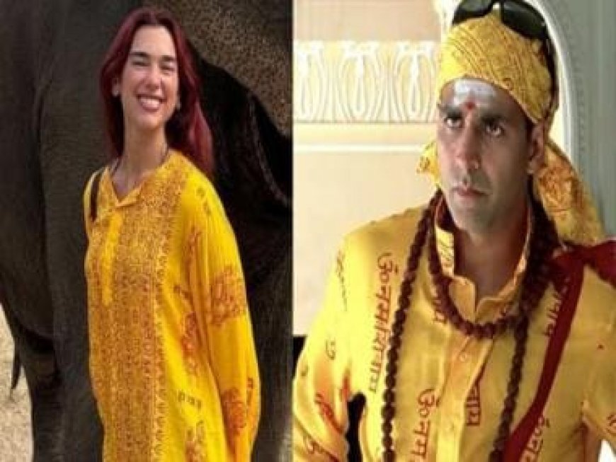 Pop star Dua Lipa's traditional outfit during India vacation reminds user of Akshay Kumar from 'Bhool Bhulaiyaa'
