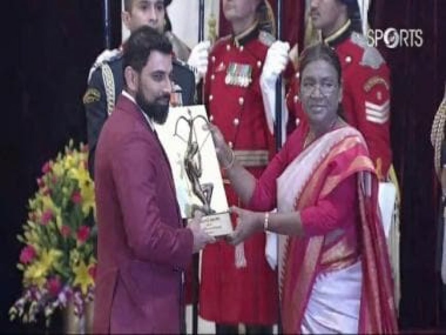 Mohammed Shami honoured with Arjuna Award by President Droupadi Murmu