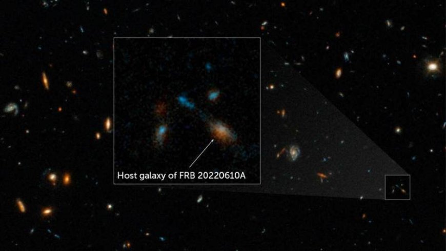 The strongest known fast radio burst has been traced to a 7-galaxy pileup