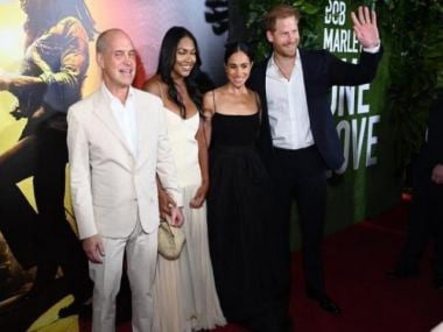 Amid King Charles &amp; Kate Middleton’s health crisis; Harry, Meghan seen at the premier of Bob Marley movie