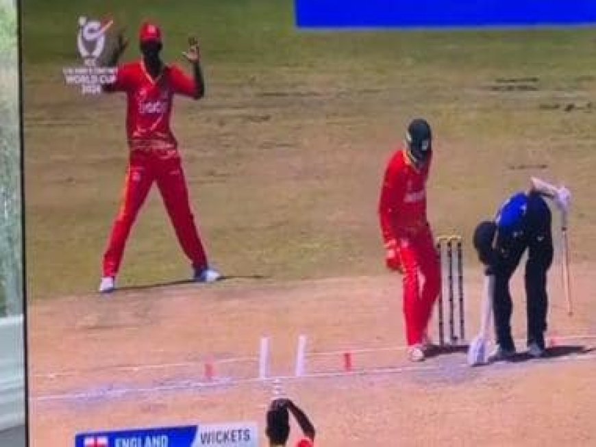 Watch: England U-19 player given out 'obstructing the field' against Zimbabwe