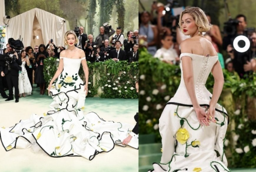 Met Gala 2024: Gigi Hadid Makes You Stop And Stare in White Off-Shoulder Corset Dress Adorned With 3D Yellow Roses, PICS