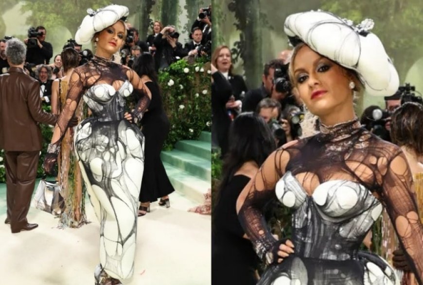Met Gala 2024: Natasha Poonawalla Turns Heads in Extravagant Sculptured Bodycon Dress Draped With Torn Chiffon, Netizens Call Her ‘Expired Mushroom’ – PICS