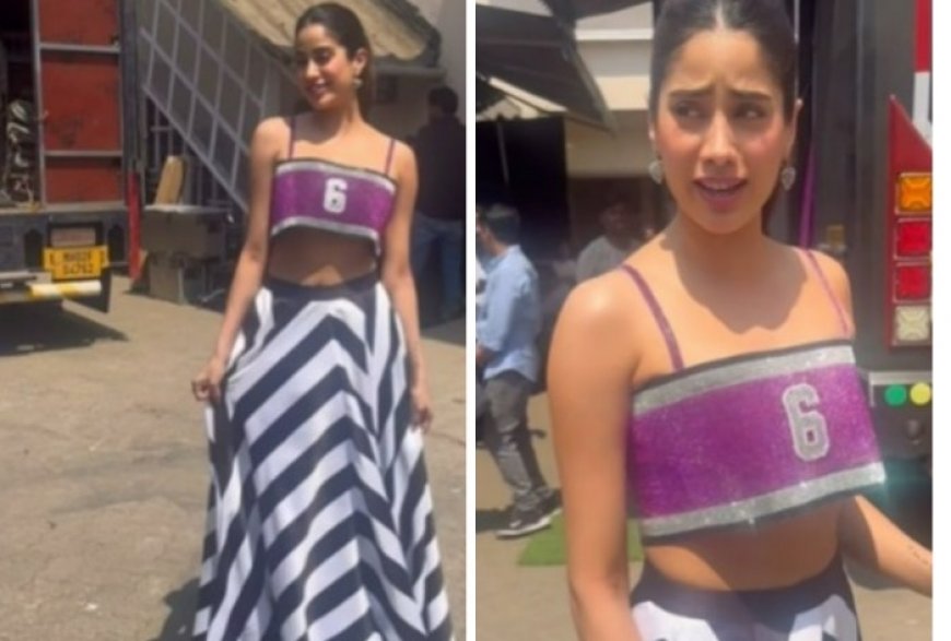 Not Jersey Number But Jahnvi Kapoor’s Bralette Number 6 with Striped Skirt is a Fashion Moment