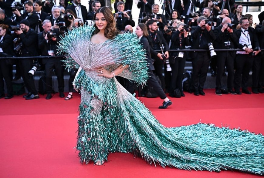 Cannes 2024: Aishwarya Rai Bachchan Keeps The Drama Alive on Day 2 in Blue Confetti Gown