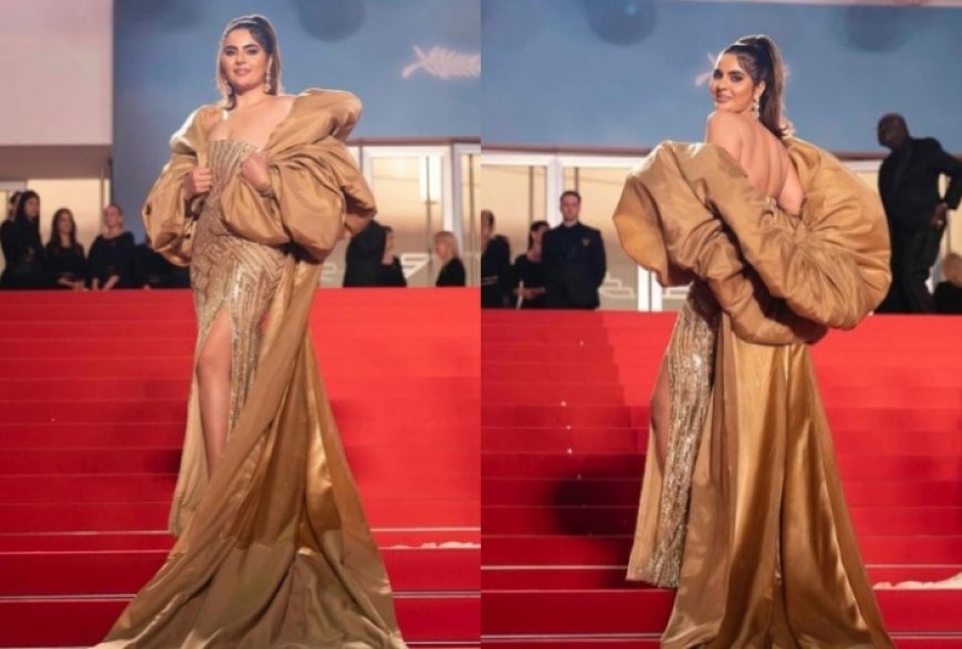 Cannes 2024: Deepti Sadhwani Glimmers And Glows in Fully-Sequined Golden Gown With Never-Ending Train- PICS