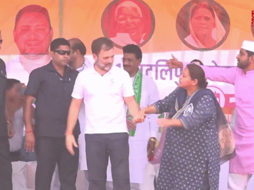 Stage Caves In as Rahul Gandhi, Misa Bharti Arrive to Address Rally in Bihar’s Paliganj | Watch