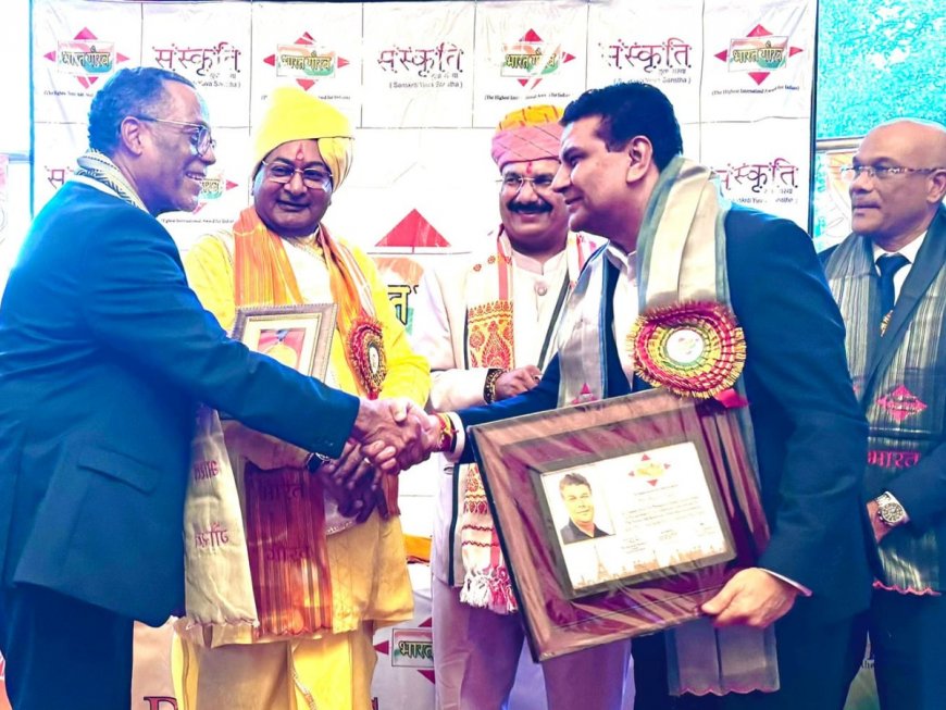 Manoj Tyagi Honored With ‘Bharat Gaurav Award’ In France