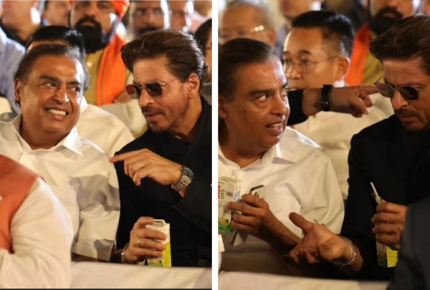 Shah Rukh Khan and Mukesh Ambani Sip ORS Packets at PM Modi’s Swearing-In Ceremony Amid Sweltering Heat in Delhi; Fans Say ‘Good Choice’