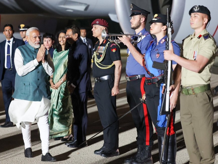 PM Modi Arrives In Italy For G7 Summit Outreach Meet, Bilateral Talks With Meloni, World Leaders Lined Up