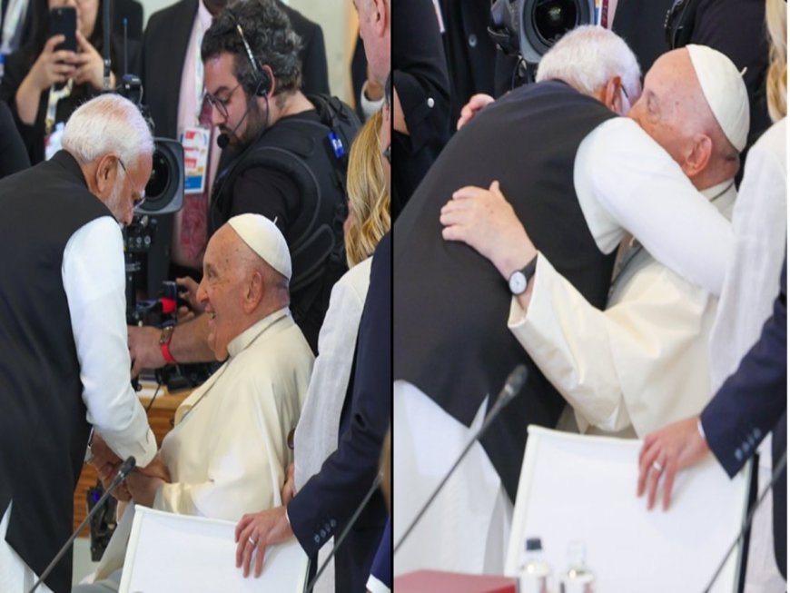 WATCH: PM Modi And Pope Francis Share Hugs At G7 Summit, Then An Invite From India