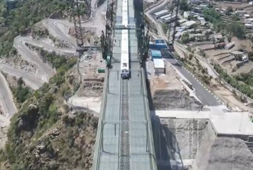 WATCH: Stunning Bird’s Eye View Of Train Crossing World’s Highest Chenab Rail Bridge In J&K