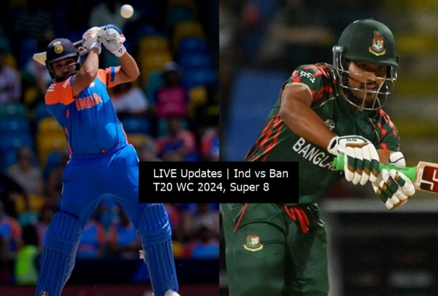 IND vs BAN LIVE Score, T20 World Cup 2024, Super 8: Dube Departs After 34, Pandya Key For India