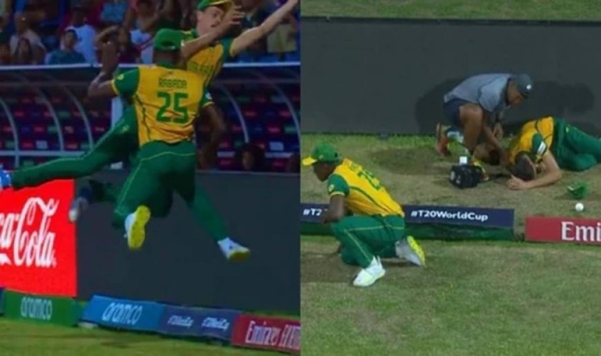 Marco Jansen-Kagiso Rabada’s NASTY Collision During SA vs WI T20 WC 2024 Game; Video Goes VIRAL | WATCH