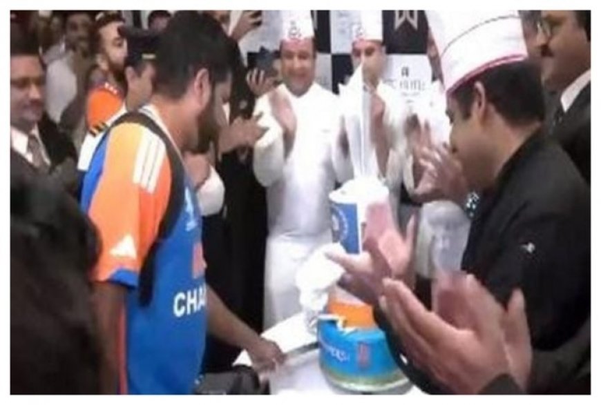 Team India Stars Cut Special Trophy Cake To Celebrate T20 World Cup Triumph