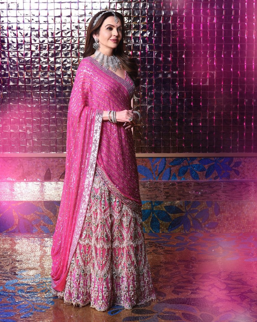 Nita Ambani Sparkles in Bejewelled Pink Lehenga, Statement Jewellery For Anant-Radhika’s Sangeet and We Cannot Take Our Eyes Off !