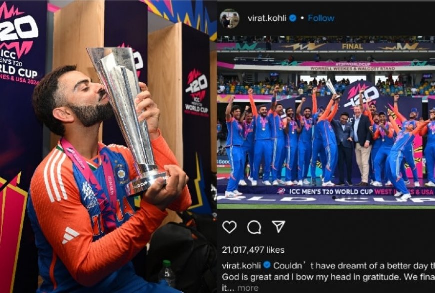 Virat Kohli’s Instagram Post Celebrating India’s T20 World Cup 2024 Triumph Breaks Several Records