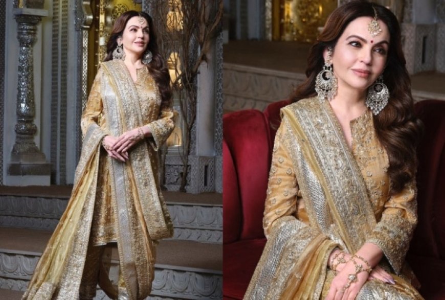 Nita Ambani Revives 150-Year-Old Hyderabadi Chaugoshiya Tradition With Exquisite Kurta and Khada Dupatta For Anant Ambani’s Haldi- Pics