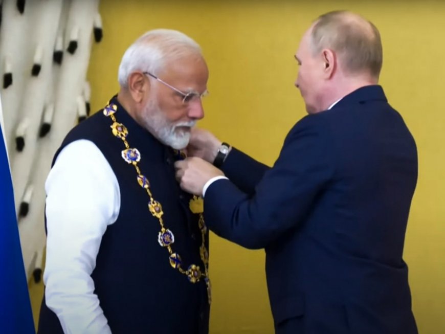 PM Modi Conferred ‘Order of St Andrew the Apostle’- Russia’s Highest Civilian Honor- By Vladimir Putin | WATCH