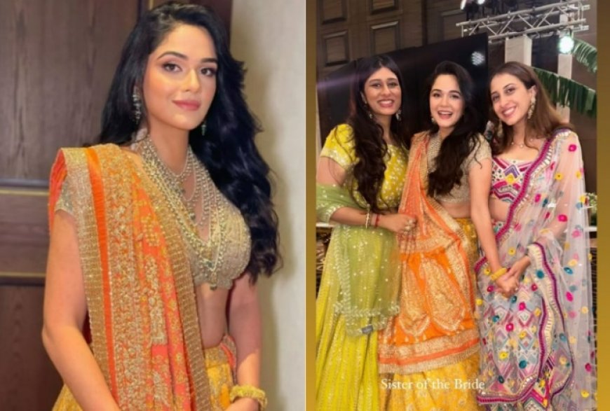 Anjali Merchant Stuns in Mustard Yellow-Orange Gold Zari Work Lehenga For Anant Ambani-Radhika Merchant’s Mehendi