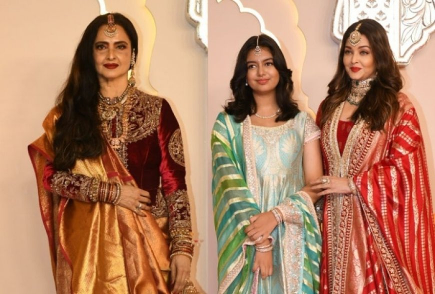 WATCH: Aishwarya Rai-Aaradhya Arrive Separately From The Bachchan Clan; Meet And Greet Rekha at Ambani Wedding