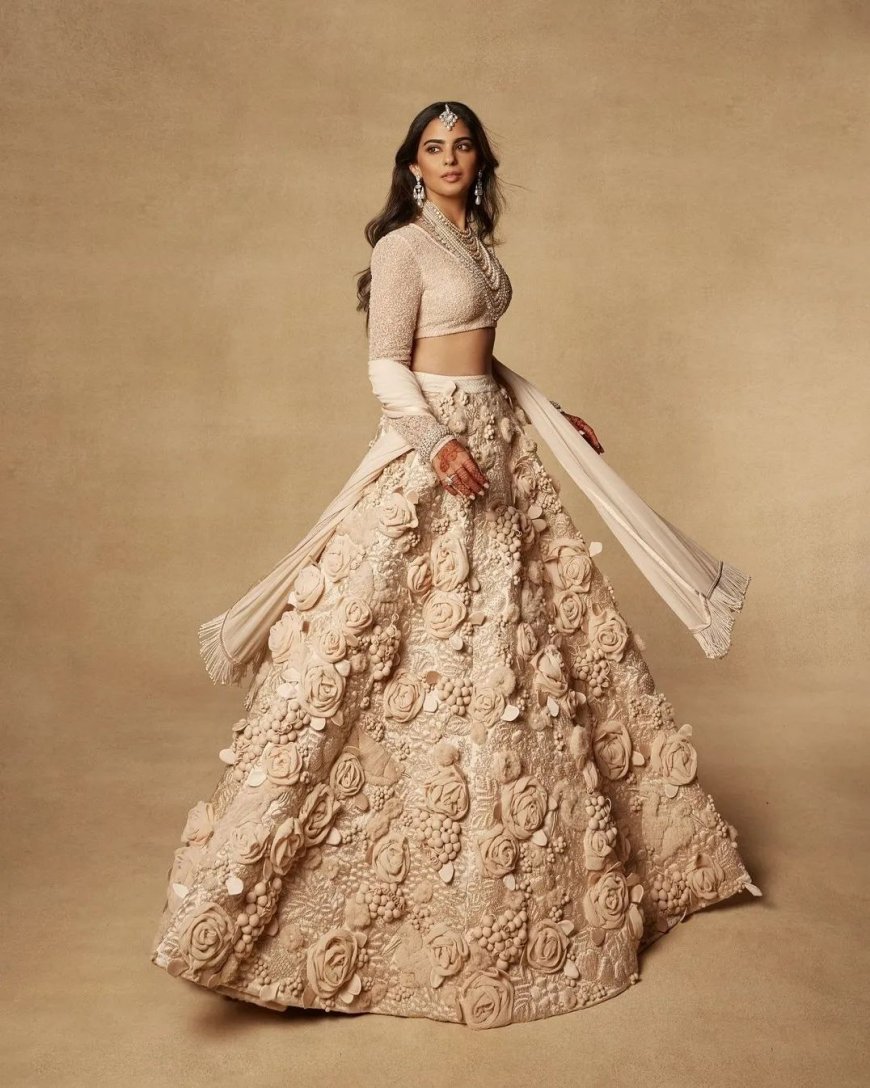 Isha Ambani is a Vivid Floral Dream in Unique Ivory Sabyasachi Lehenga And it is Raining Pearls Not Emeralds This Time! See Pics