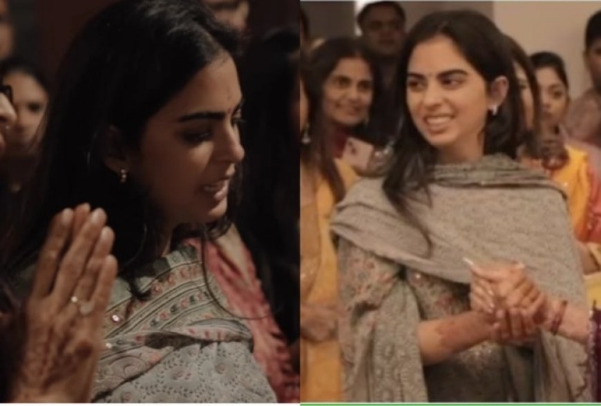 Isha Ambani Ditches The Glam For a Basic Chikankari Salwar Suit at NMACC Art Exhibit