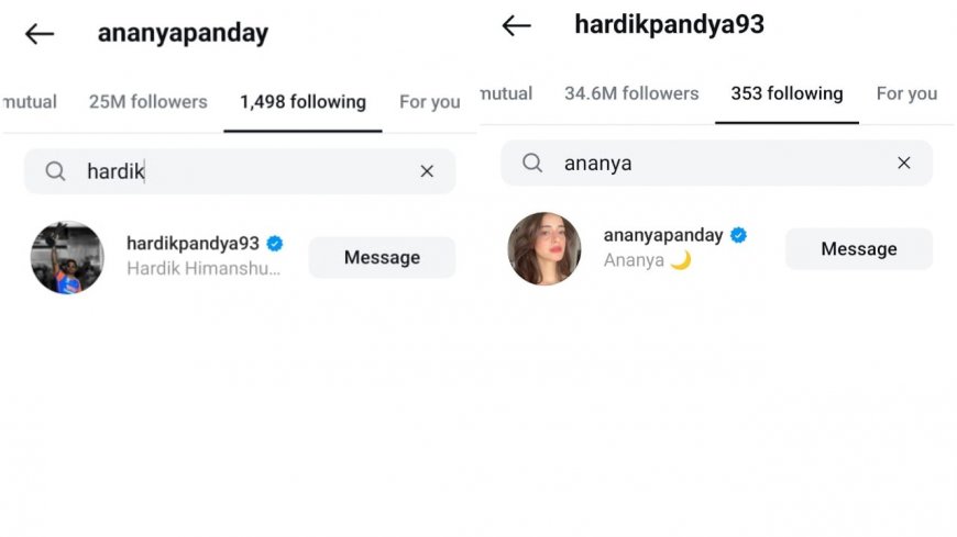 Hardik Pandya And Ananya Panday Follow Each Other on Instagram After Cricketer’s Separation With Wife Natasa, Fans Ask ‘Kya Chal Raha Hai’