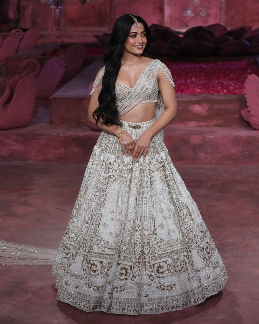 Fashion Hit! Rashmika Mandanna’s Ivory Beaded Lehenga Steals the Show, While Vicky Kaushal’s Dapper Sherwani Wins Hearts – Pics