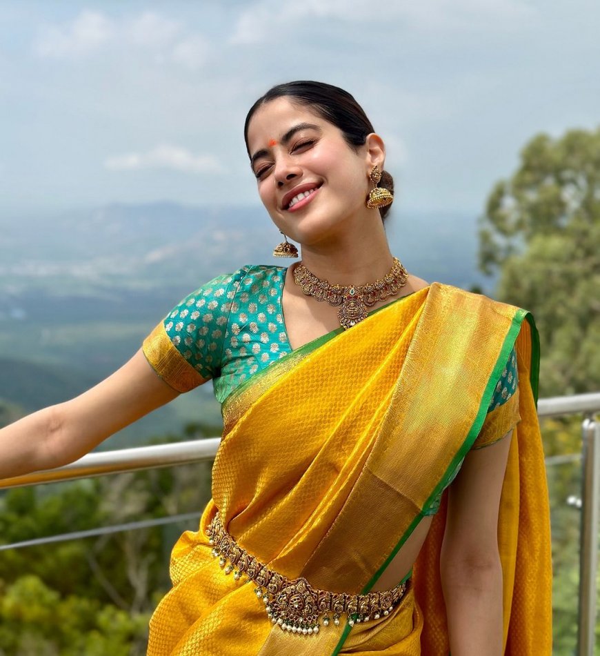 Janhvi Kapoor’s Saree Saga Continues in Traditional Kanjeevaram Pick And Temple Jewelry During Her Tirupati Visit on Sridevi’s Birthday- See Pic