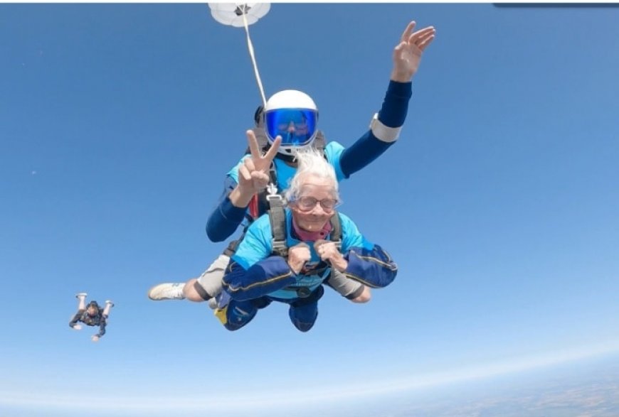 Historic Jump! Meet Manette Baillie, 102, Becomes Britain’s Oldest Skydiver on Her Birthday