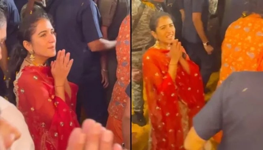 Radhika Merchant Gives ‘Nayi Dhulan’ Vibes in Red Sharara Suit as She Welcomes ‘Antilia Cha Raja’ For Ganesh Chaturthi 2024- Watch