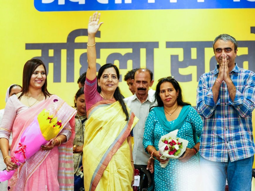 Sunita Kejriwal Rallies Support for AAP, Calls Arvind Kejriwal ‘Haryana’s Lion’