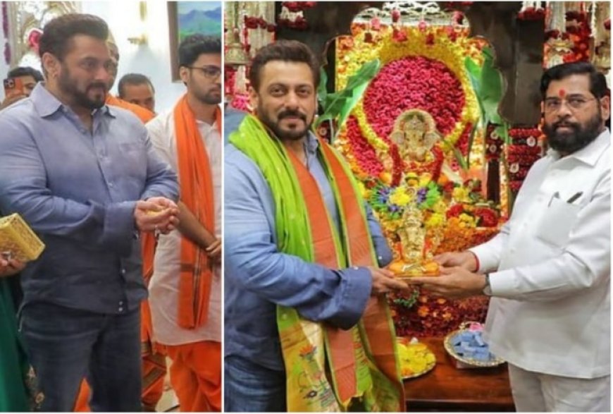 Salman Khan joins Maharashtra CM Eknath Shinde for Ganesh Chaturthi celebrations at his residence  – See pics