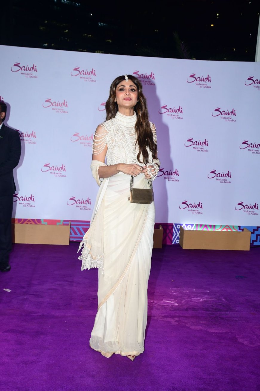 Shilpa Shetty radiates grace in a luxe chiffon draped saree with pearl blouse -check price