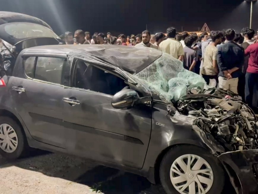 Gujarat road tragedy: 4 children among 7 dead, 14 injured as bus jumps divider, crashes into minivan, bike in Dwarka